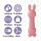 Мінівібратор FeelzToys Mister Bunny Pink з двома насадками