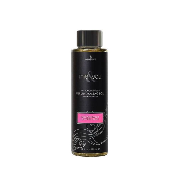 Масажна олія Sensuva — Me&You Pink Grapefruit & Vanilla Bean (125 мл) з феромонами