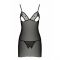 Сорочка з вирізами на грудях, стрінги Passion LOVELIA CHEMISE L/XL, black