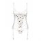 Корсет з підв'язками, стрінги Passion LOVELIA CORSET S/M, white