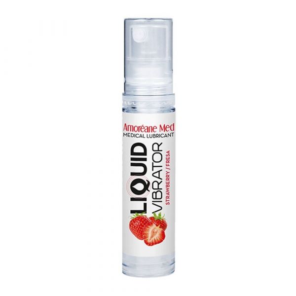 Лубрикант з ефектом вібрації Amoreane Med Liquid Vibrator Strawberry (10 мл)