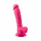 Фалоімітатор SilexD Tomas Pink (MODEL 1 size 9in), двошаровий, силікон + Silexpan, діаметр 4,9см
