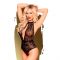 Боді з глибоким декольте та високими трусиками Penthouse - Toxic Powder Black L/XL