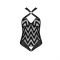 Сітчастий боді з халтером та ритмічним малюнком Passion Hima Body S/M, black