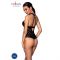 Сітчастий боді з халтером та ритмічним малюнком Passion Hima Body S/M, black