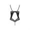 Боді з еко-шкіри та мережива Passion LOONA BODY L/XL, black