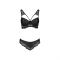 Комплект з еко-шкіри та мережива Passion LOONA SET L/XL, black, бра і трусики