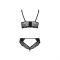 Комплект з еко-шкіри та мережива Passion LOONA SET XXL/XXXL, black, бра і трусики