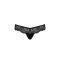 Мереживні трусики-танга з атласним бантиком Passion NAJA THONG L/XL, black