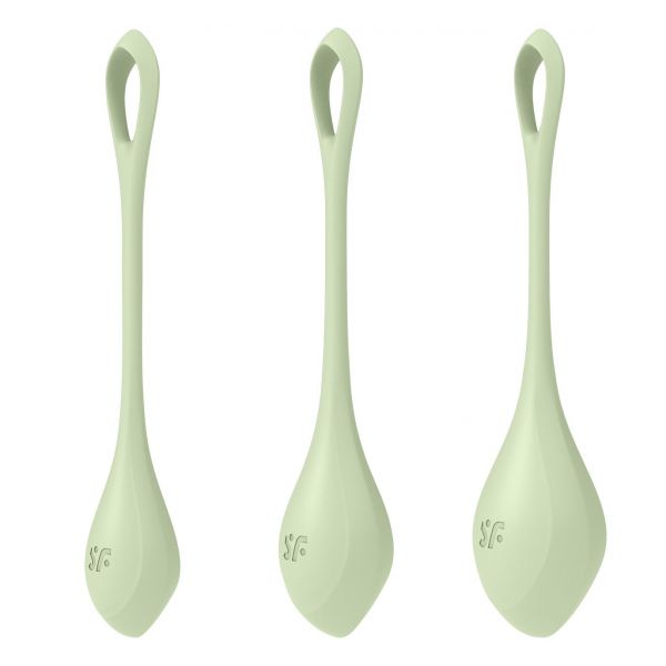 Набір йоні-намистин Satisfyer Yoni Power 2 Light Green, діаметр 2-2,5-3 см, маса 22-44-73 г