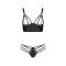 Комплект з екошкіри з люверсами та ремінцями Passion MALWIA BIKINI L/XL, black, бра та трусики