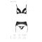 Комплект з екошкіри Passion MILEY SET XXL/XXXL, black, трусики, бюстгальтер, пояс для панчіх