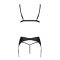 Комплект з екошкіри Passion MILEY SET XXL/XXXL, black, трусики, бюстгальтер, пояс для панчіх