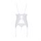 Корсет із пажами, трусики з ажурним декором та відкритим кроком Passion URSULA CORSET XXL/XXXL white