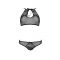 Комплект: бра, трусики з ажурним декором та відкритим кроком Passion URSULA SET XXL/XXXL, black