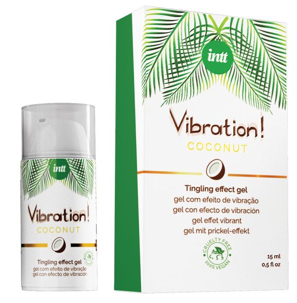 Рідкий вібратор Intt Vibration Coconut Vegan (15 мл),  дуже смачний, діє до 30 хвилин