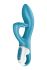 Вібратор-кролик із потрійним відростком Satisfyer Embrace me Turquoise, 2 мотори, діаметр 3,6 см