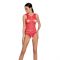 Бодістокінг з доступом Passion BS086 red, вертикальна сітка, виріз на спинці