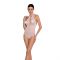 Бодістокінг з декольте Passion BS088 white, імітація корсетної шнурівки