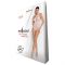 Бодістокінг з декольте Passion BS088 white, імітація корсетної шнурівки