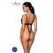 Боді з екошкіри Passion CELIN BODY L/XL, black, з доступом, відкритий