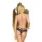 Трусики-бразиліана Penthouse Mermaid Fantasy M/L Black, мереживо, низька посадка, ремінці, бантики