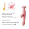 Вібратор з підігрівом та вакуумною стимуляцією клітора Zalo - ROSE Vibrator Strawberry Pink