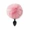 Силіконова анальна пробка М Art of Sex - Silicone Butt plug Rabbit Tail Pink, діаметр 3,5 см