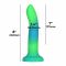 Фалоімітатор, що світиться в темряві, ADDICTION Rave 8″, Glow in the Dark Dildo Blue Green, 20,3 см