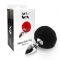 Металева анальна пробка М Art of Sex - Metal Butt plug Rabbit Tail Black, діаметр 3,4 см