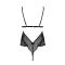 Боді Passion AMBERLY BODY 6XL/7XL black, асиметричний крій, мереживний ліф, золота нитка