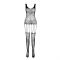Бодістокінг Passion ECO BS001 One Size black, з доступом, імітація підв’язок, флористичний декор
