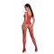 Бодістокінг Passion ECO BS001 One Size red, з доступом, імітація підв’язок, флористичний декор