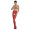 Еротичні колготки-бодістокінг Passion ECO S002 red, з доступом, геометричне плетіння
