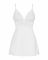 Сатиновий пеньюар з мереживом Obsessive 810-BAB-2 babydoll & thong L/XL, білий, пеньюар, танга
