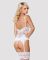 Сатиновий мереживний корсет Obsessive 810-COR-2 babydoll & thong L/XL, білий, корсет, танга