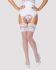 Панчохи під пояс із широким мереживом Obsessive 810-STO-2 stockings S/M, білі