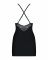 Сатиновий комплект для сну з мереживом Obsessive 828-CHE-1 chemise & thong L/XL, чорний, сорочка