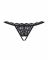 Мереживні танги з двома отворами Obsessive 831-THC-1 crotchless thongL/XL, чорні, бантики