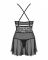 Еротичний мереживний комплект із сіточкою Obsessive 838-BAB-1 babydoll & thong black L/XL, чорний, п