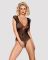 Бодістокінг із великої сітки з мереживом Obsessive B112 teddy XL/XXL, чорний, з доступом