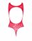 Ажурний бодістокінг із ефектом шнурівки Obsessive B120 teddy red S/M/L, червоний