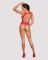 Ажурний бодістокінг із ефектом шнурівки Obsessive B120 teddy red S/M/L, червоний