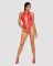 Ажурний бодістокінг із ефектом шнурівки Obsessive B120 teddy red S/M/L, червоний