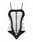 Бодістокінг із поперечними вирізами Obsessive B122 teddy S/M/L, чорний