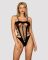 Бодістокінг із поперечними вирізами Obsessive B122 teddy S/M/L, чорний