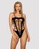 Бодістокінг із поперечними вирізами Obsessive B122 teddy S/M/L, чорний