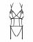 Боді зі стреп із доступом Obsessive Badossa crotchless teddy L/XL, чорний