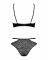 Еротичний комплект під латекс зі стрепами Obsessive Bagirela 2-pcs set S/M, чорний, під леопард, бюс