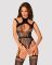Ажурний бодістокінг з отворами Obsessive Bodystocking G327 black S/M/L, комбінезон, з доступом
